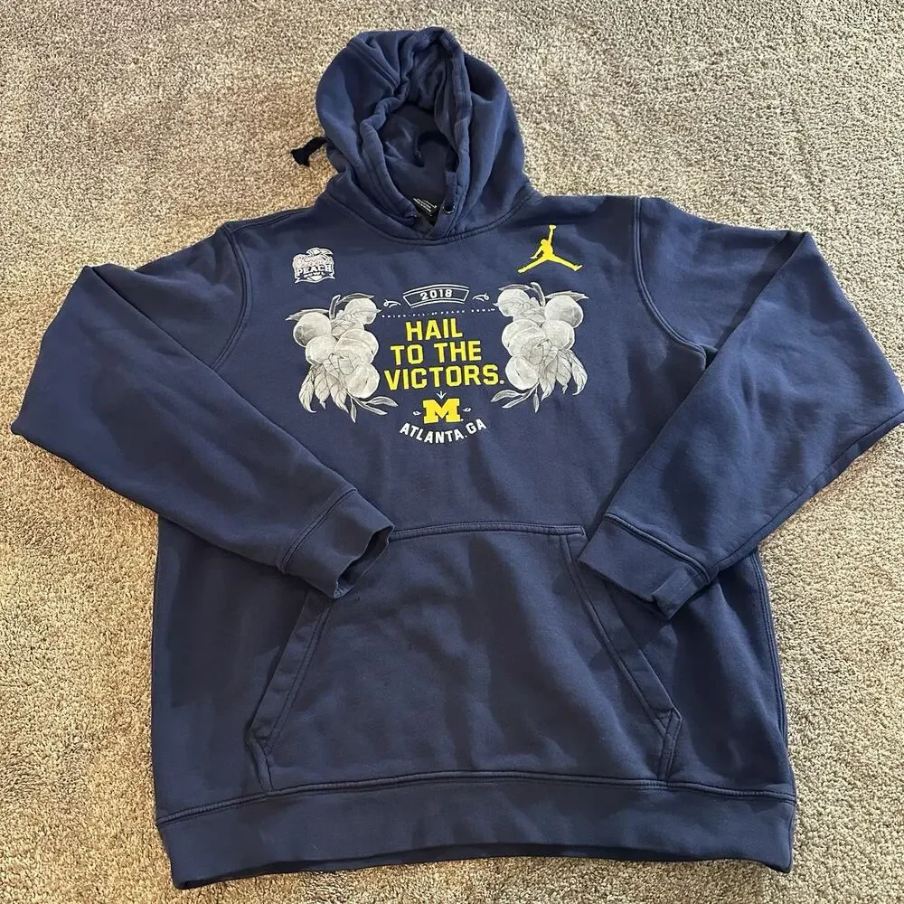 University of Michigan Wolverines Hoodie Women’s Medium Blue Pullover 2018 Nike